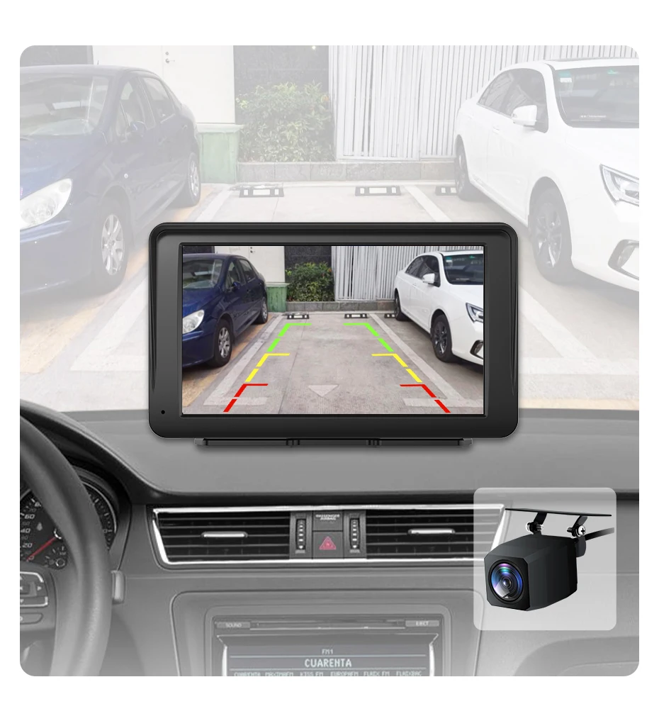 Junsun 7 "tragbare Magnet halterung drahtlose Carplay für Apple Android Auto Auto Stereo GPS horizontale vertikale Bildschirm Bluetooth – Detail 10