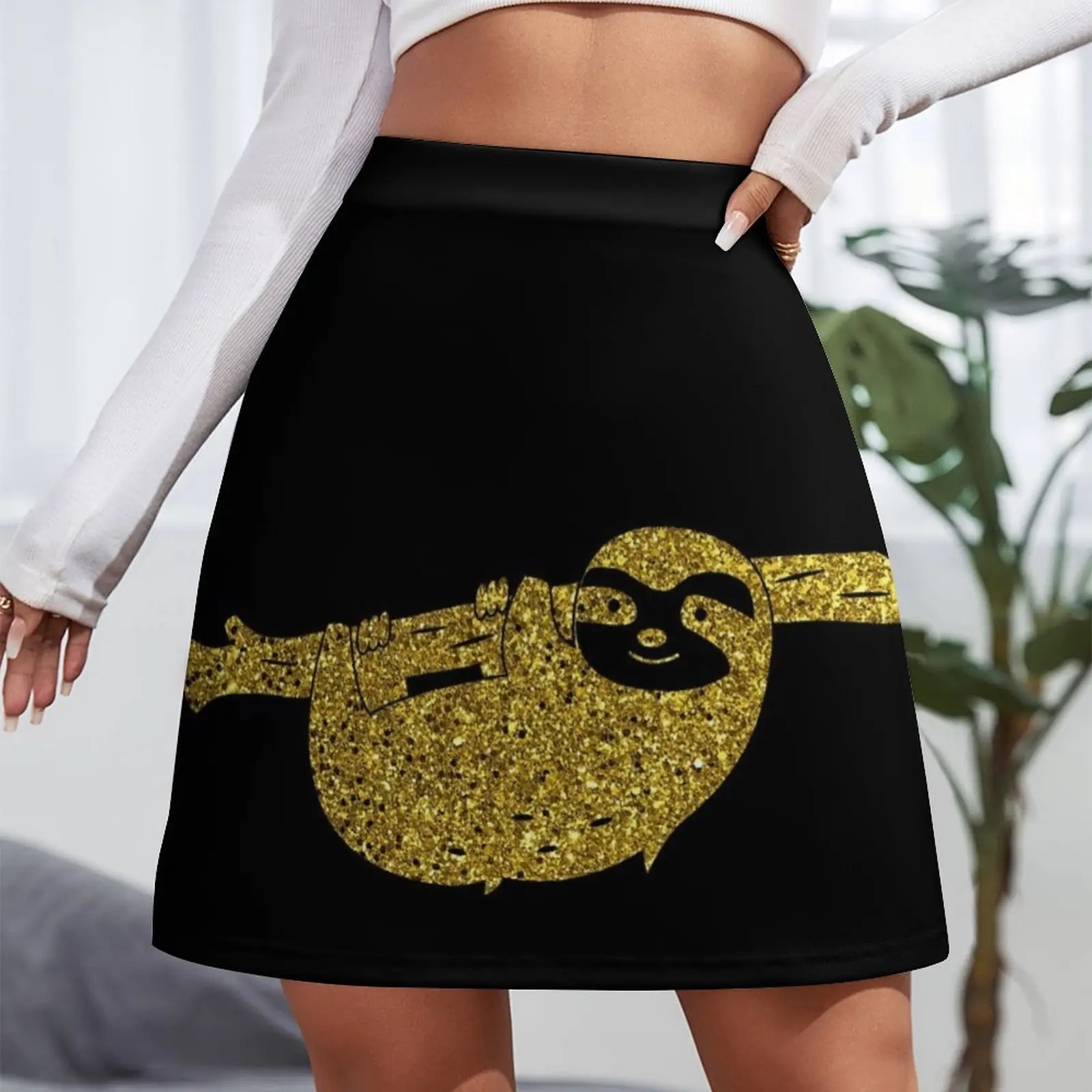 Cute Golden Sloth Mini Skirt Woman clothing luxury evening dresses 2025 Kawaii Summer skirt Mini Skirt