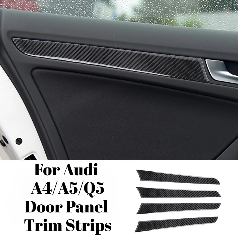 

For Audi A4/A5/Q5 Genuine Carbon Fiber Interior Door Panel Trim Strips 4-Door Wear Resistant Car Interior Modification Accessory