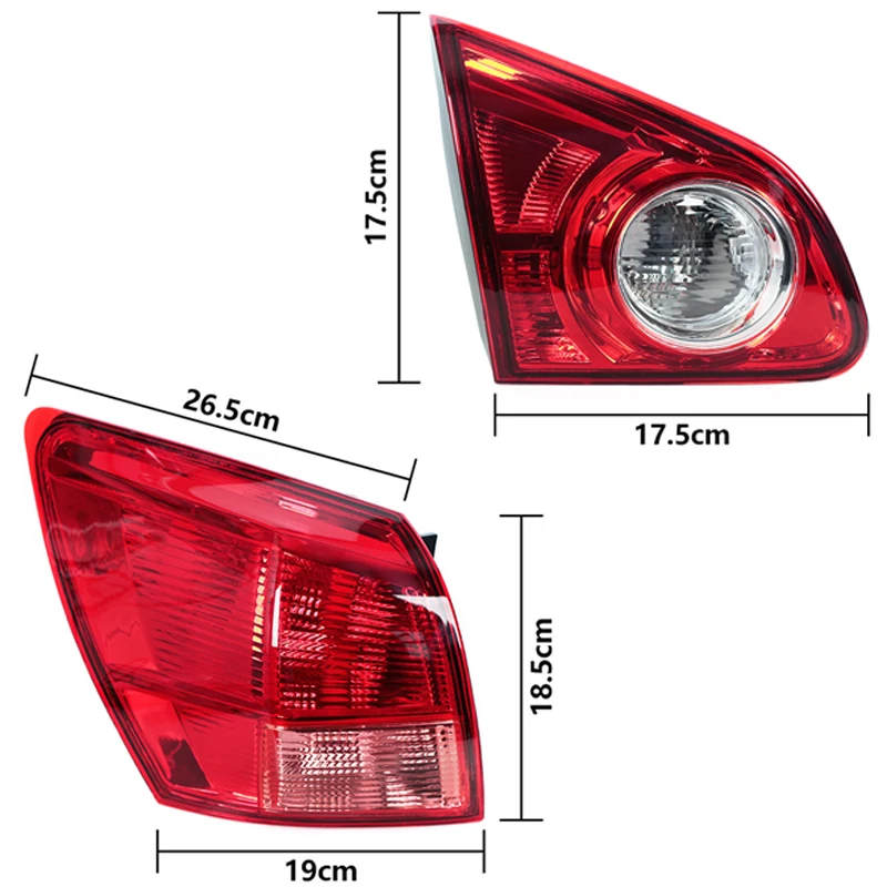 Lampu belakang mobil untuk Nissan Qashqai 2007 2008 2009 2010, lampu rem sinyal tanpa bohlam di dalam di luar