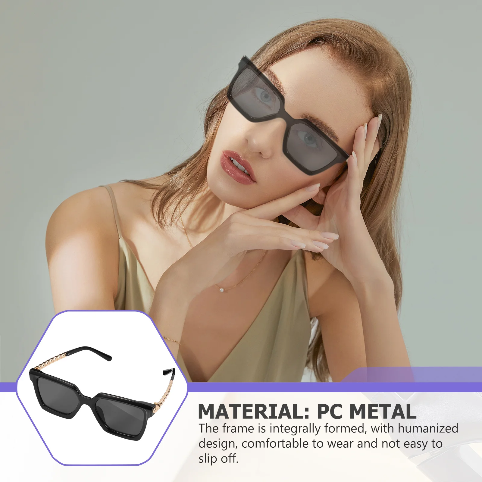 

Metal Frame Sunglasses Summer Beach Eyewear Fashion Outdoor Decorative Photo Prop Non Slip High Quality Durable