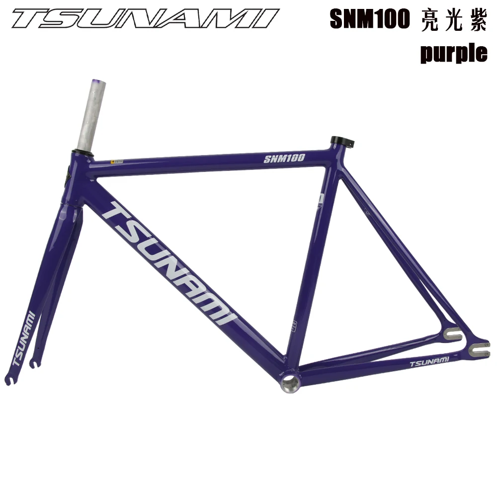 TSUNAMI SNM100 High Quality Single Speed Bicycle Frameset Fixed Gear 700c Aluminum Frame and Fork 49cm 52cm 55cm 58cm MTB Frame