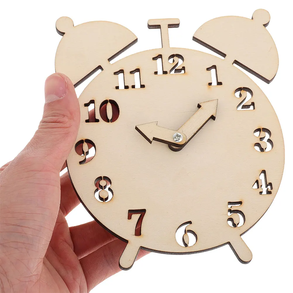 

2Sets Wooden Clock Replacement Parts DIY Puzzle Hand Painted Educational Learning Clock Kids Early Math Teaching