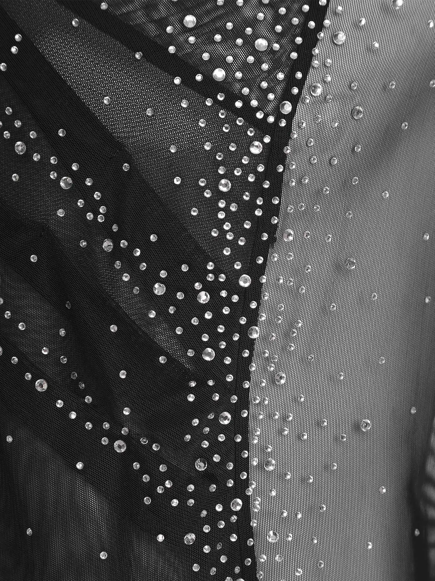 Camisa masculina de tango rumba chacha, camisa de dança latina, ginástica rítmica, manga longa, sobreposição de babados, performance de patinação artística