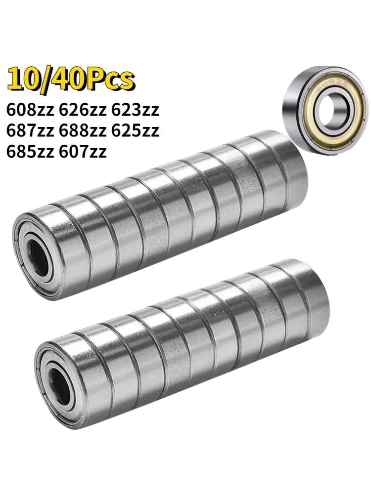 10–40 Stück Kugellager 608ZZ 623ZZ 626ZZ 687ZZ 607ZZ Rillenkugellager für Skateboard, Roller, 3D-Drucker