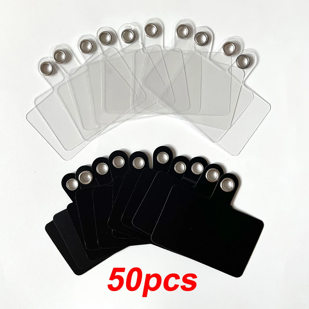 50Pcs Transparent Mobile Phone Anti-lost Lanyard Card Gasket Universal Detachable Phone Hanging Cord Strap Patch Tether Pad