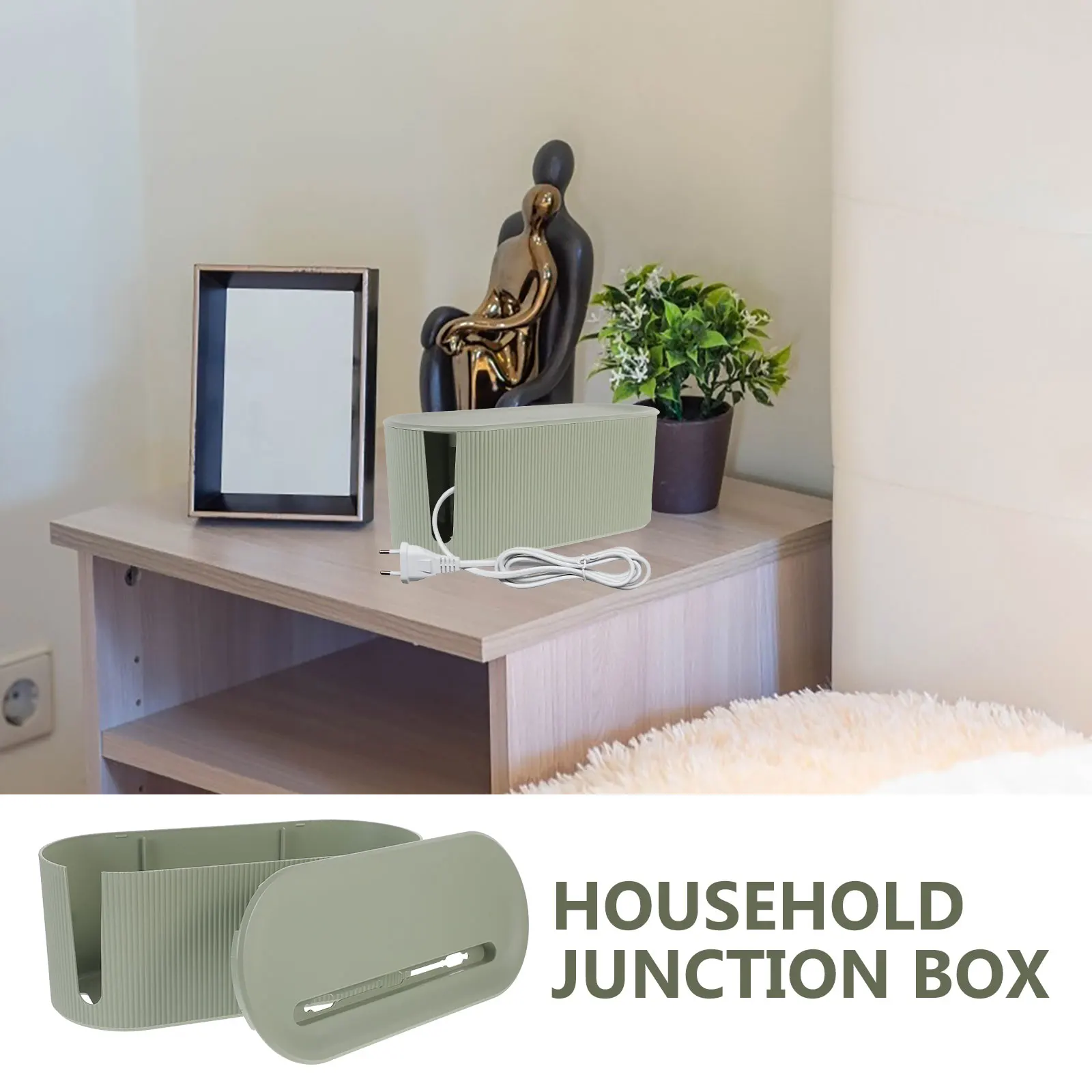 

New Cable Storage Integrated Outlet Hole Power Strip Organizer Durable Pp Material Detachable Design Heat Dissipation Cord
