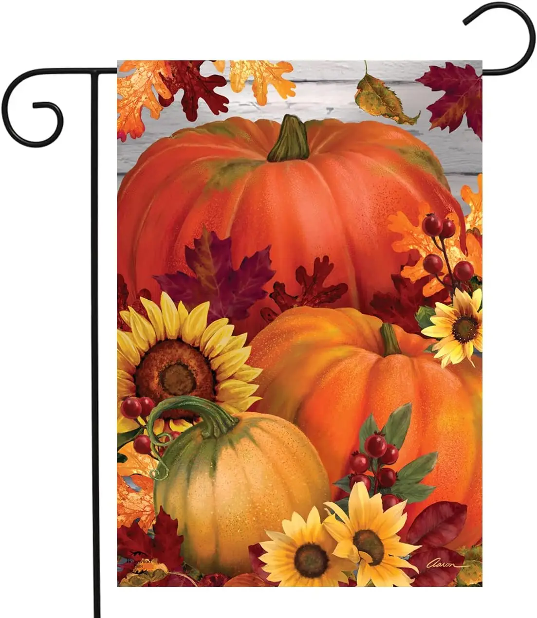 Briarwood Lane Autumn Pumpkin Trio Garden Flag Sunflowers Fall 12.5