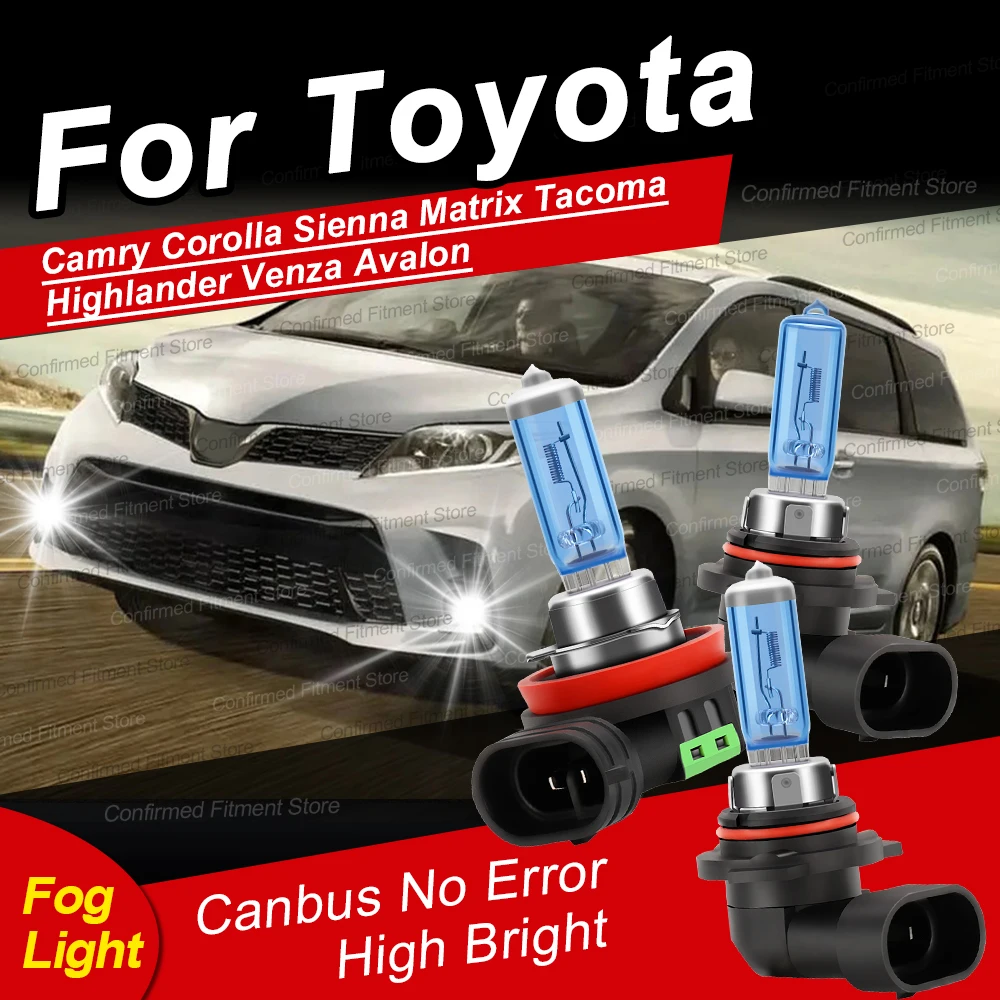 

Car Halogen Front Fog Lights H11 9006 HB4 9145 H10 Canbus For Toyota Camry Corolla Sienna Matrix Tacoma Highlander Venza Avalon