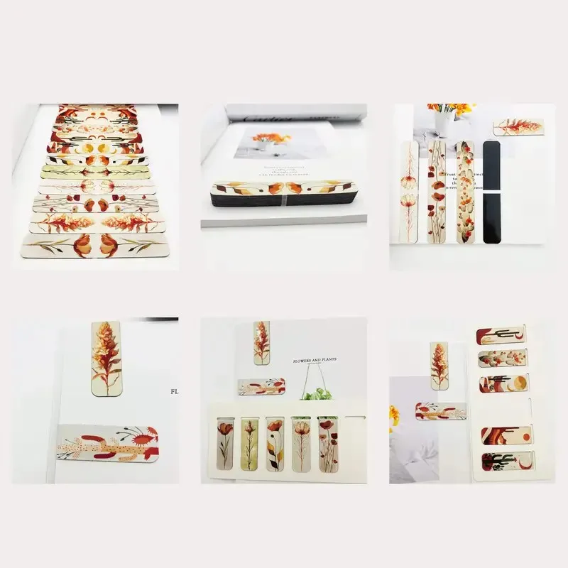 12 Stück magnetische Lesezeichen mit Kaktus- und Blumenmuster, hochauflösender Druck, verschiedene Seitenmarkierungen aus Papier für Leser und Studenten