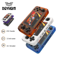 BOYHOM R36H Retro Handheld Game Console, Horizontal Console with 2 Joysticks,15000 +Games 3000mAh Battery 3.5 Inch IPS 64/128G