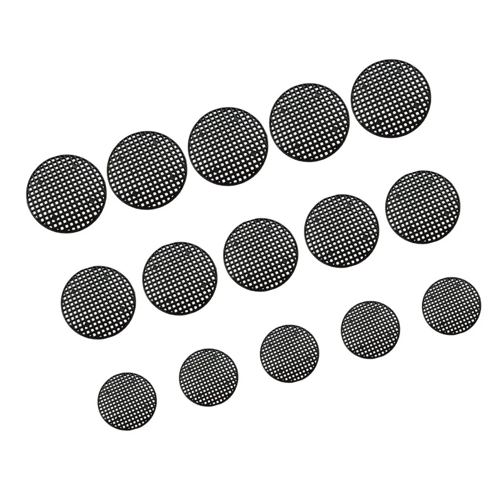 Almofadas de malha redondas ecológicas, 150 peças, plástico pp, grade inferior, durável, design grosso, vários tamanhos disponíveis, preto 25cm 45cm