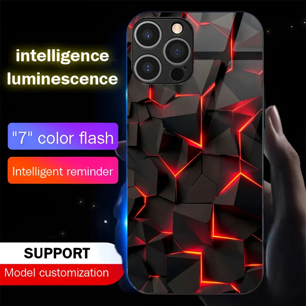 

Luxury Shockproof LED Flash Light Phone Case Flashing Light Back Cover For Samsung S25 S24 S23 S22 S21 S20 FE Note 20 Plus Ultra