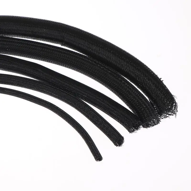 8~32mm Self-Closed Insulated Sheath 1 Meter PET Braided Cable Sleeve High Protection Wear Resistant Wire Organizer Sleeving