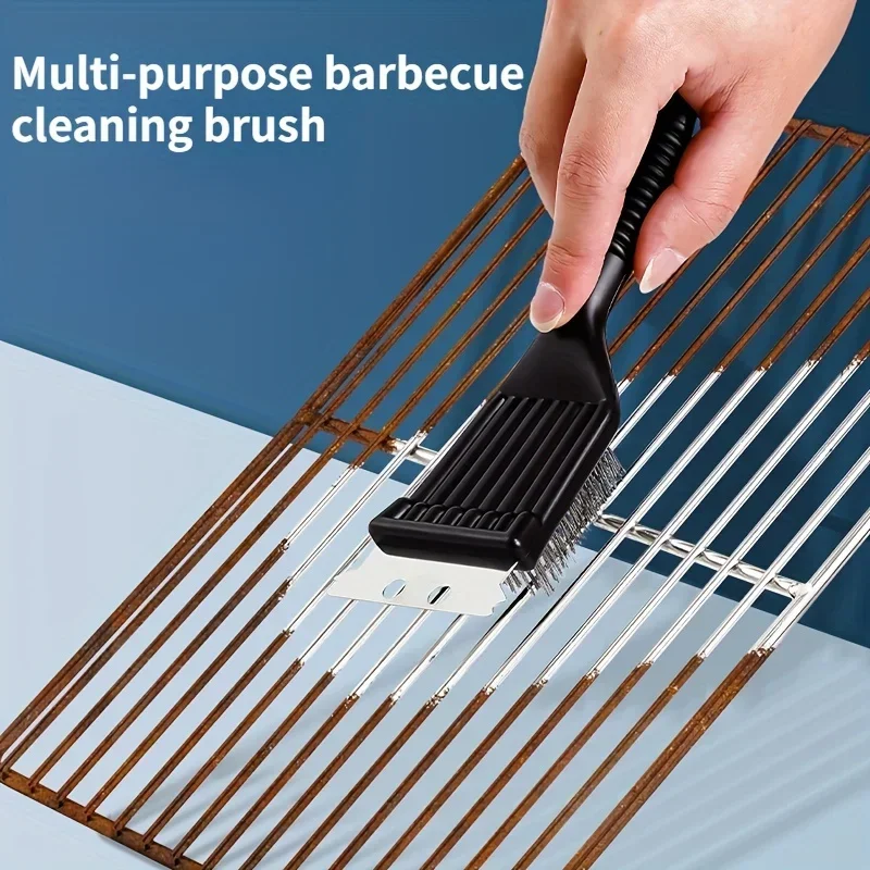 Barbecue Grill Brush Steel Wire Bristles BBQ Cleaning Brushes Durable Cooking Outdoor Home Use Washing Kit Accessories image 2