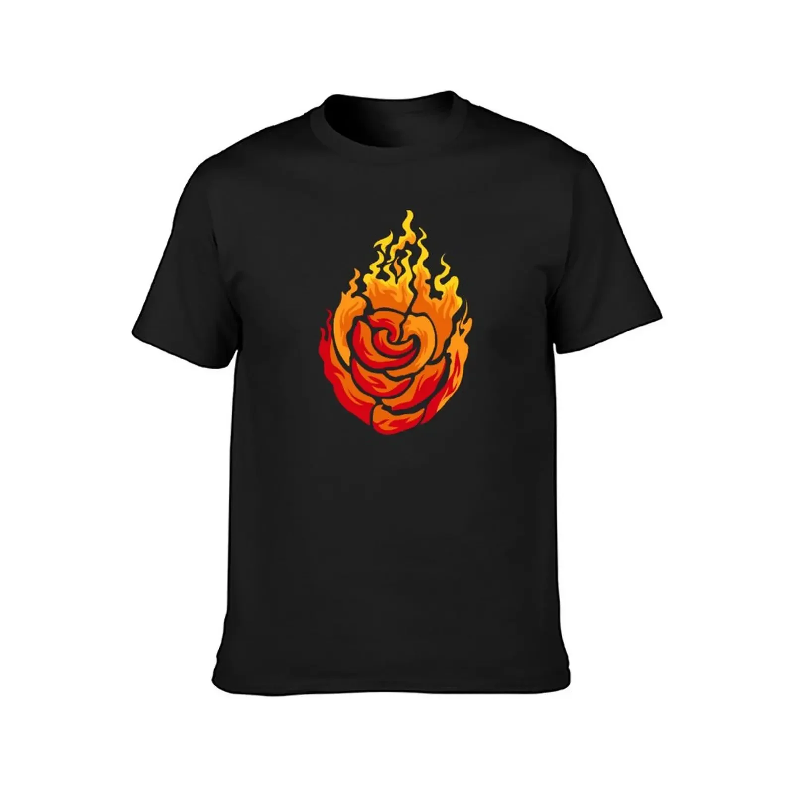 Flame Rose Fire Flower Flames Burn Burning T-Shirt anime figures graphic t shirts Short sleeve tee men