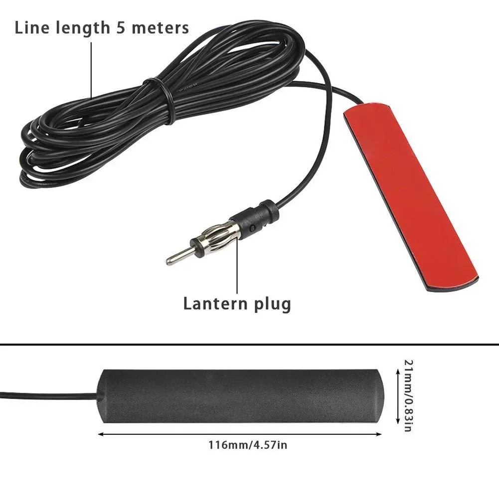 DC 5-12V Car Interior Hidden Amplified Antenna 85-860Mhz Car Electronic Radio Antenna Car Radio Patch Aerial for Truck Boat Auto