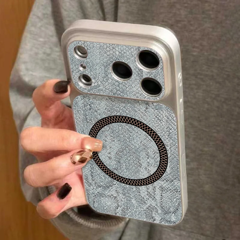Luxuriöse Krokodilmuster PU-Leder Silikon Handyhülle für iPhone 17 Pro Max 16 15 14 13 Pro Max 11 mit großer Linsenschutzabdeckung
