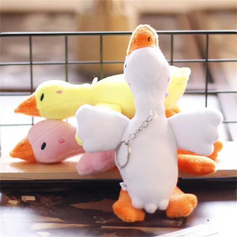 15cm Cute Big White Goose Pendant Plush Toy Plush Stuffed Animal Bag Doll Keychain For Girls Gift Wedding Party Decor