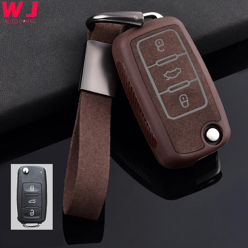 

Leather+tpu Car Remote Key Case Cover Holder For Volkswagen VW POLO Tiguan Passat B5 B6 B7 Golf EOS Scirocco Jetta MK6 Octavia