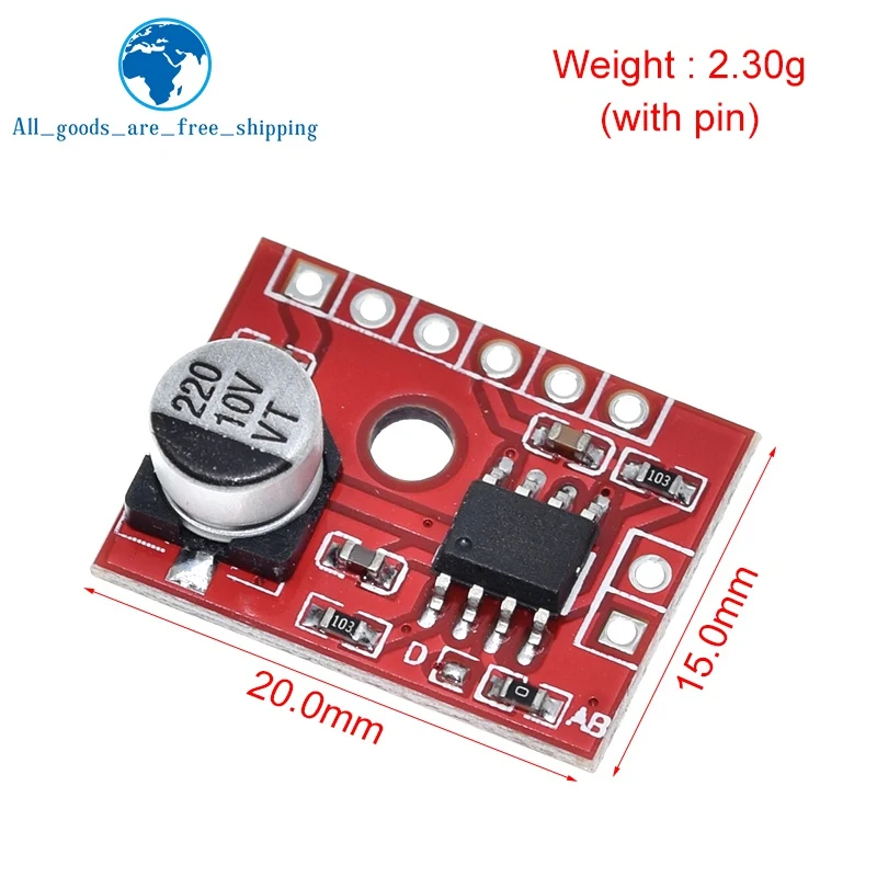 TZT XS9871 Mini Digital Amplifier Board 1*5W Class D Digital 2.5V To 5.5V Power Amplifier Board Efficient Class AB/D Optional