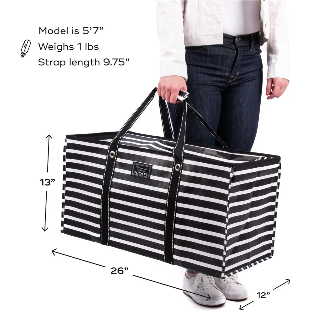 حقيبة أدوات خفيفة الوزن وكبيرة جدًا قابلة للطي - مثالية لتسوق البقالة والشاطئ وحقائب السوق مع سحاب منفصل لـ #3