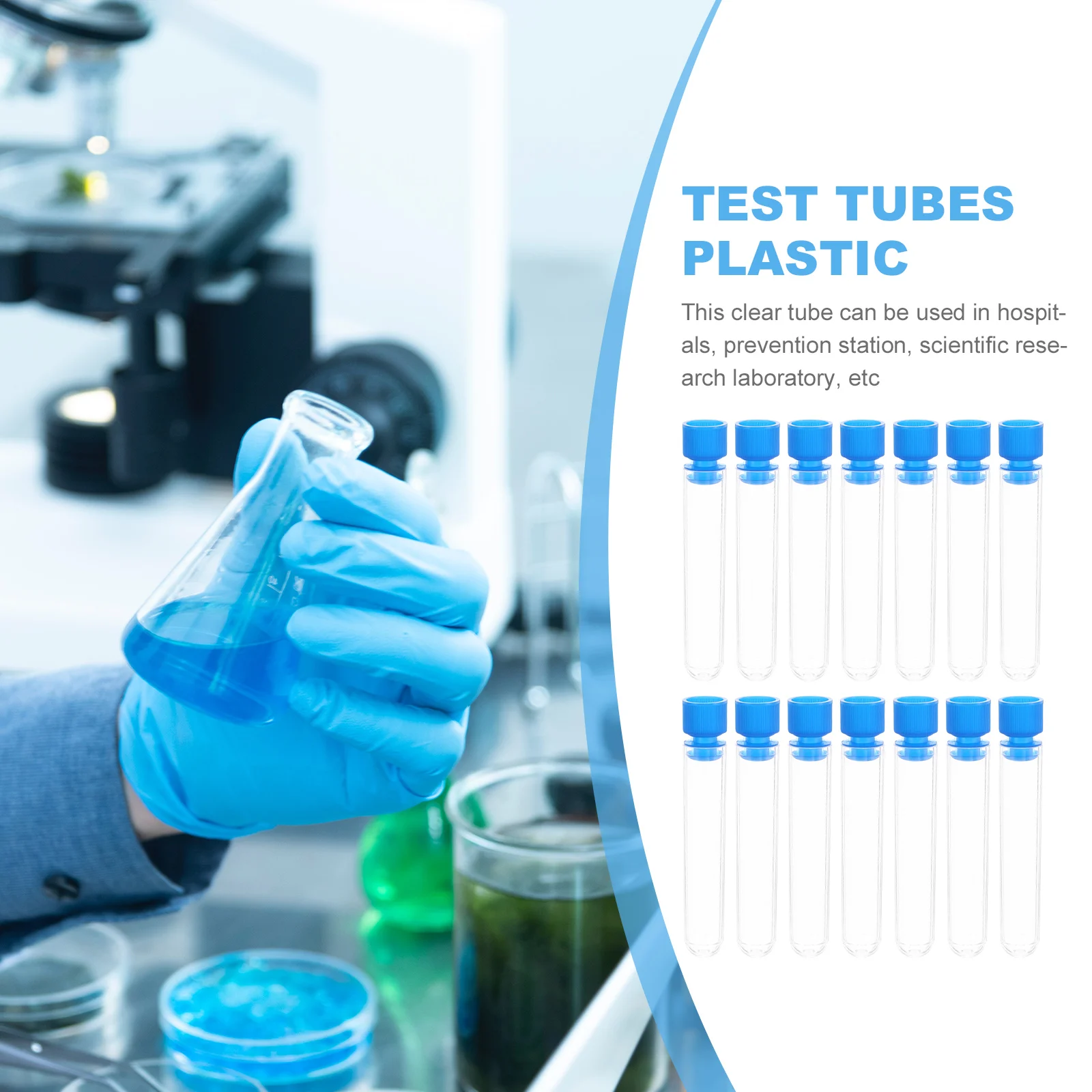 

50 Pcs Laboratory Test Tube Tubes Empty Vial Sampling Clear Sample with Lids Container Small Vials