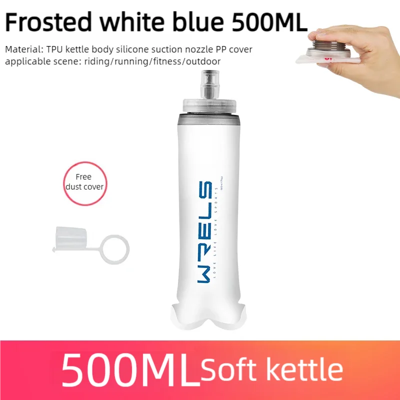 Botella de Agua Plegable WRELS, de TPU, a Prueba de Fugas, Libre de BPA, con Válvula de Boca Ancha, para Correr, Maratón, Senderismo