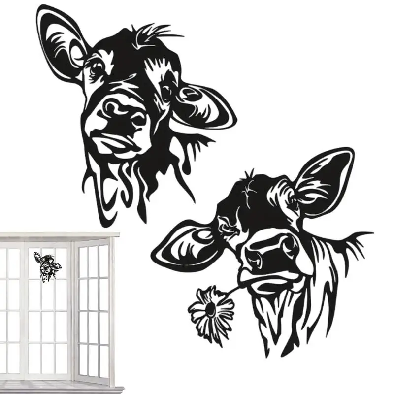 

2 Pcs Cow Vintage Metal Sign Retro Metal Sign Decorative Plaque Farm House Shop Garage Wall Decor Cow Posters