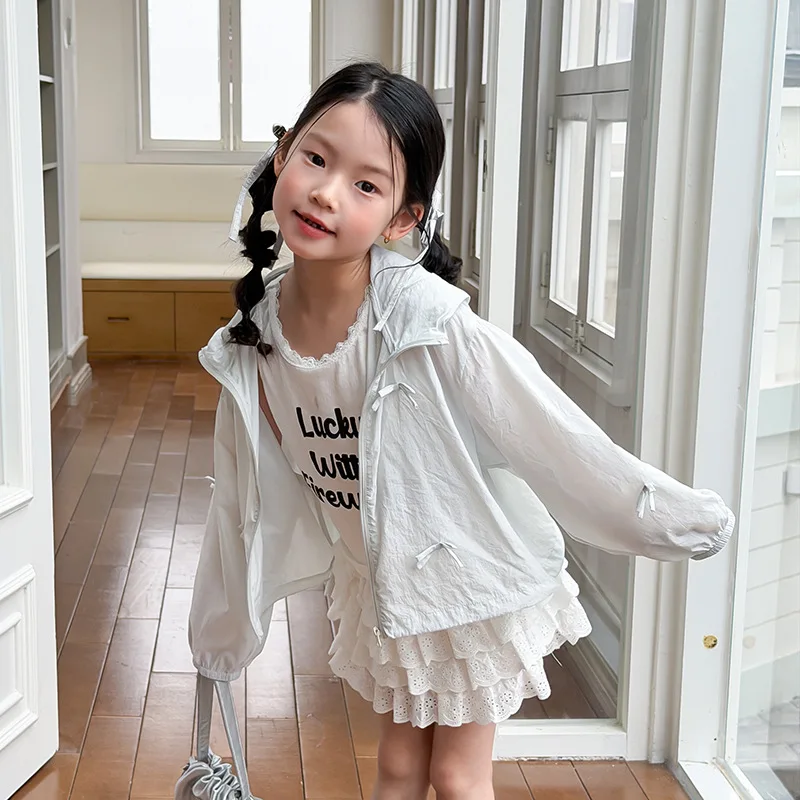 Girls Sweet Princess Style Lightweight Three-dimensional Bow Anti UV UPF50+ Sunscreen Jacket 2026 Summer New