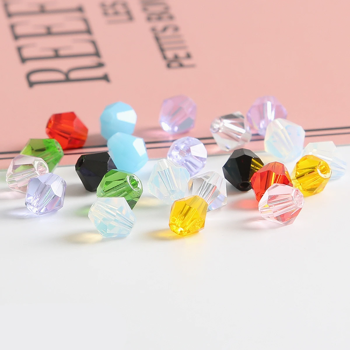 4mm Bicone Upscale Austrian Glass Crystals Beads AB Color Plating Loose Bead For DIY Bracelet Jewelry Making Accessories