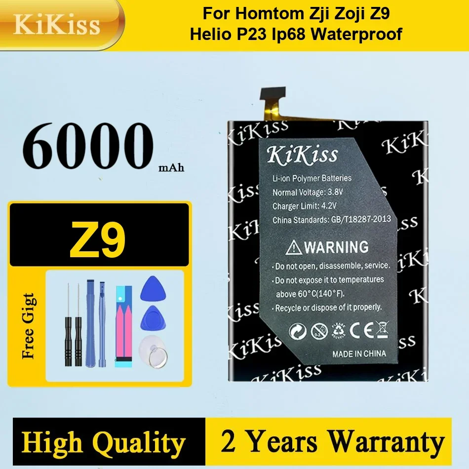 

KiKiss Battery for HOMTOM ZJI ZOJI Z9 Helio P23 IP68 Phone 6000mah Batterij