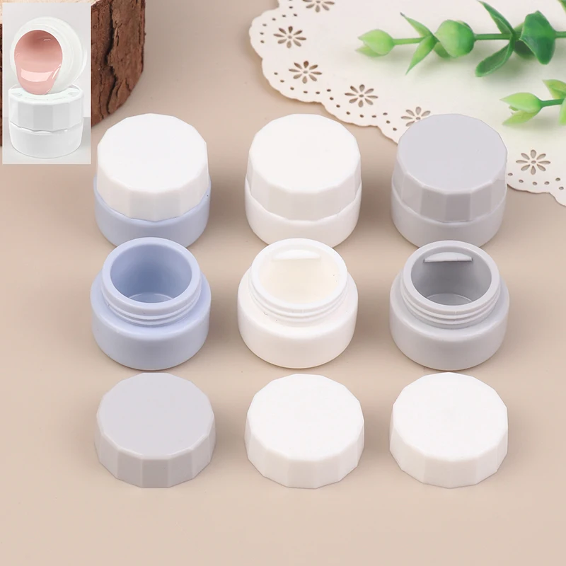 ●2Pcs 5ml Nail Patting Gel Empty Jar Nail Painted Polish Holder Case Packaging Box Manicure UV Glue Organizer Portable Plastic