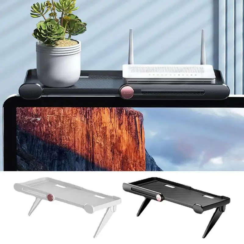 1pcs TV Top Tray Adjustable Household Storage Shelf for TV Top Space Saving Storage Bracket for Home Apartment Ergonomic Shelf