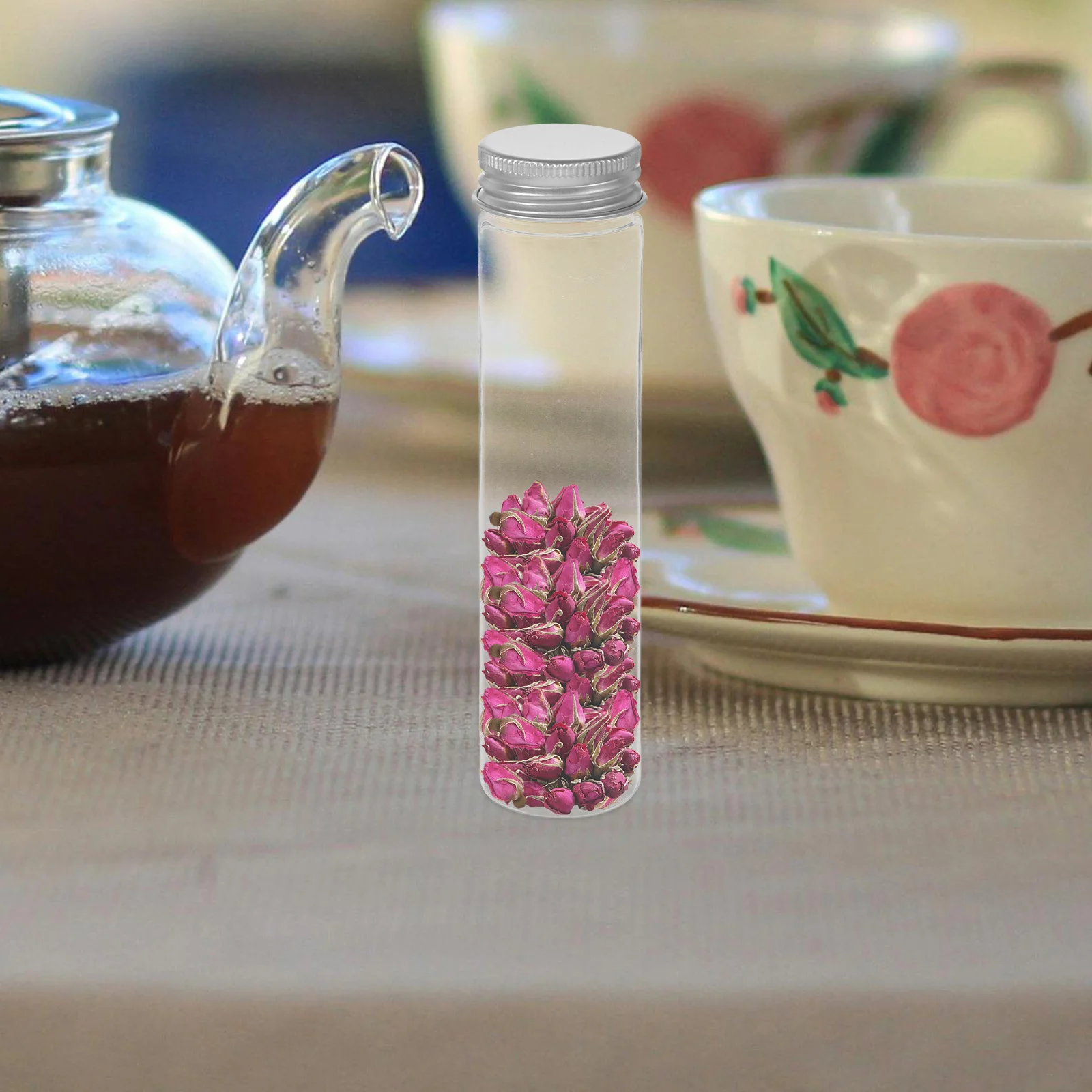 

20Pcs Plastic Test Tubes Clear Transparent Flat Bottom Storage Tubes for Science Experiments and Lab Use 110Ml