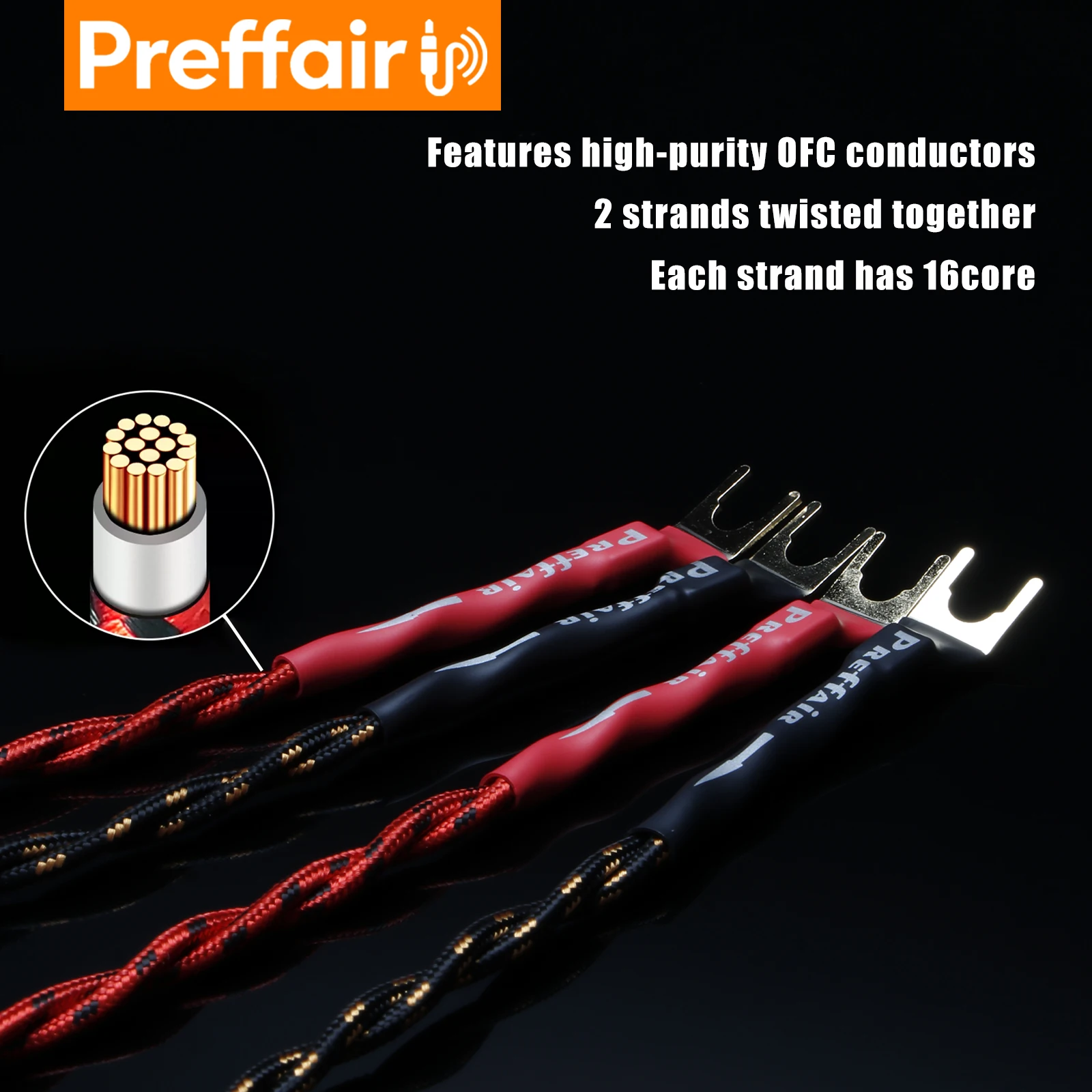 Preffair 4Pcs OFC Speaker Jumper Cables Gold Plated Banana Plug Bi-Wire HiFi Audio Speaker Bridge Jumper Wire