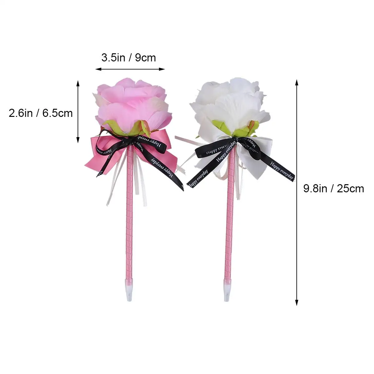 

4 Pcs Rose Bowknot Pen Flower Decor Ballpoint Pen Office School Stationery (Style 1, Style 2, Style 3, Style 4)