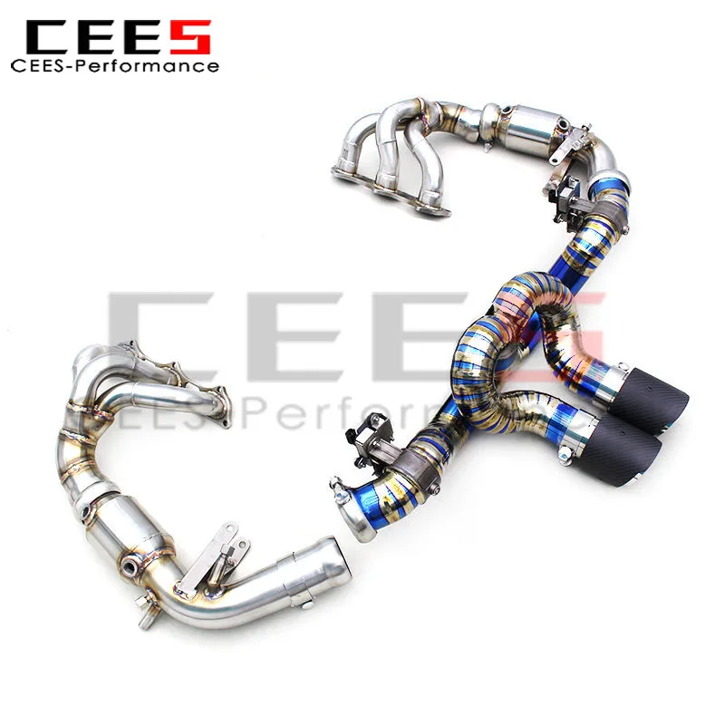 CEES Valved Exhaust System for Porsche 911 992 GT3 RS 4.0L 2020-2024 Newest SUS304 with Catalyst Manifold Valvetronic Catback