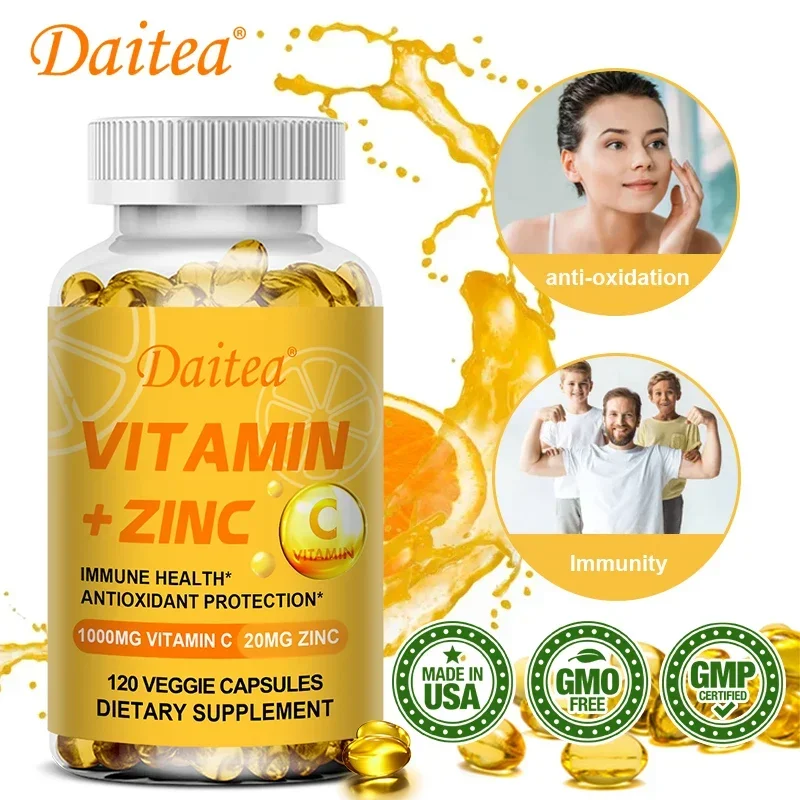 Vitamin C + Zinc Antioxidants - Promotes eye, skin and heart health - Supports radiant skin - Immune Support