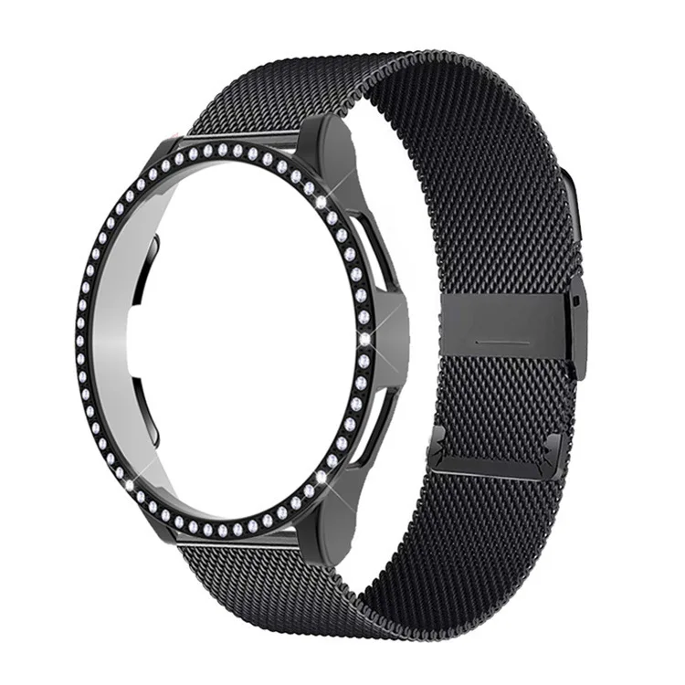 Diamond Protective Case Metal Band For Samsung Galaxy Active 2 44mm 40mm stainless steel strap Protective Case Set Accessories image 6