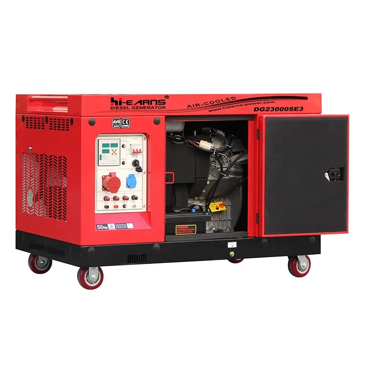 Hi-earns hot sell  DG23000SE3 silent 2V98 two cylinder Portable Silent die·sel Generator 16KW 22KVA 18KW Soundproof