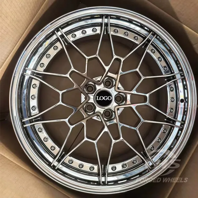 

Custom 2-piece Aluminum Alloy Chrome Rims Forged Car Sport Wheel Rims 5x120 5x112 18 19 20Inch Car Racing Wheel for Bmw M2 M3 M4
