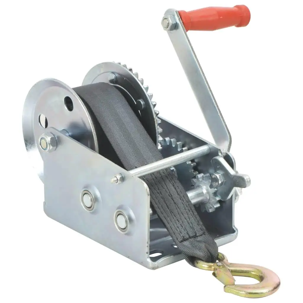 1130 kg Hand Winch with Heavy-Duty Strap - Durable & Efficient for Lifting and Towing