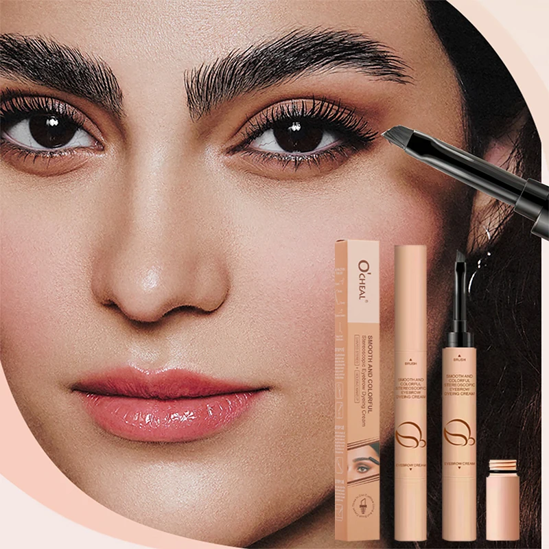 Ocheal 2 In 1 Wenkbrauw Verfcrème 3 Kleuren Waterdicht Getinte Langdurige Wenkbrauw Stempel Potlood Make-Up Cosmetica