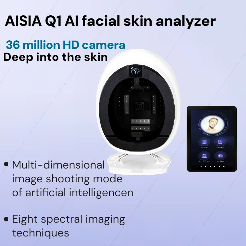 

Анализатор лица для кожи AISIA Q1 3D AI Обнаружение Диагностика проблем кожи 8-спектр Профессиональный анализ Оборудование для салонов красоты