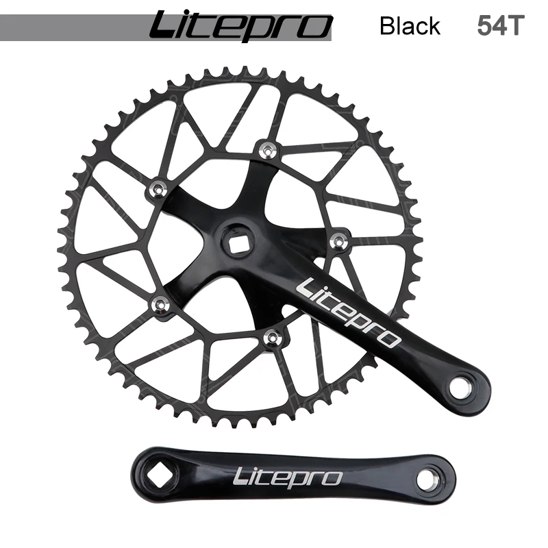 Litepro 130BCD Folding Bicycle 5 Bolts Crankset 170mm 5 Holes Sprocket 48/50/52/54/56/58T Chainring for BMX/Road Bike Crank