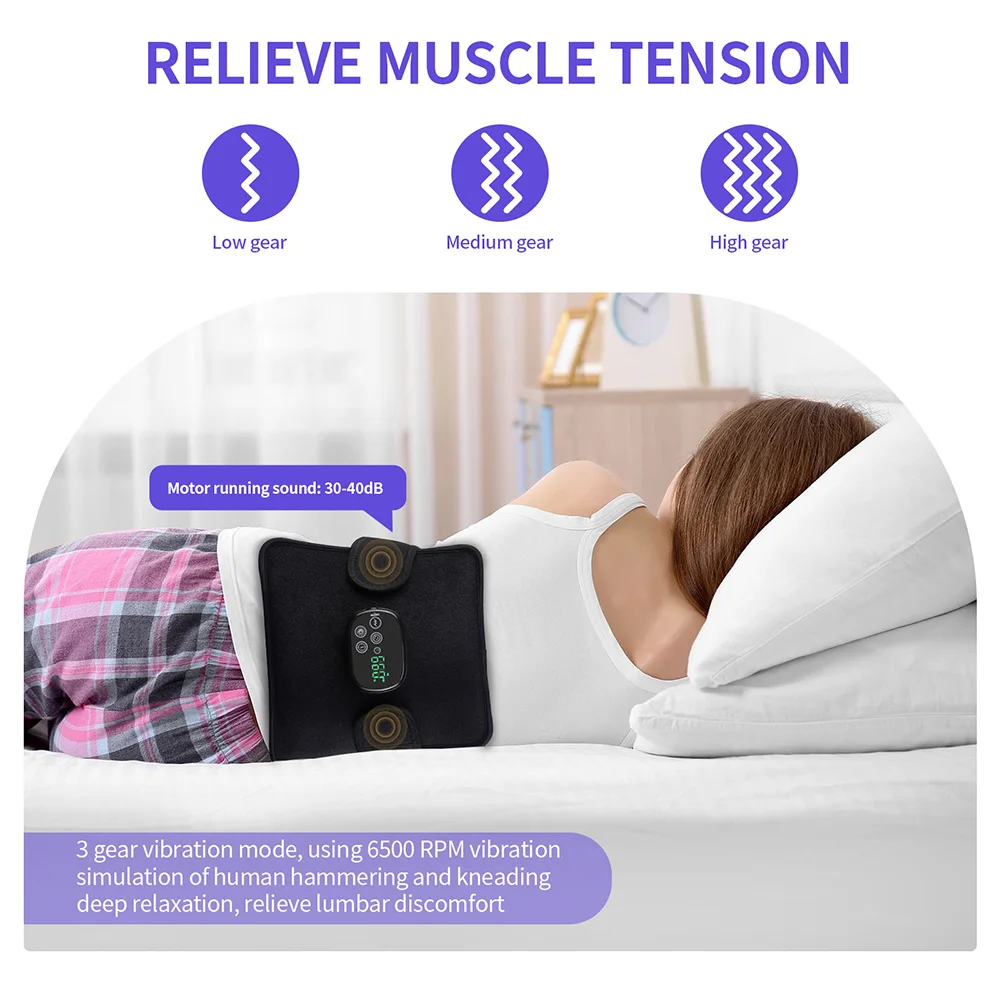 660nm Red Light and 850nm Near Infrared Massage Pad Waist Massager Lumbar Back Abdomen Vibration Massager Full Body Massager