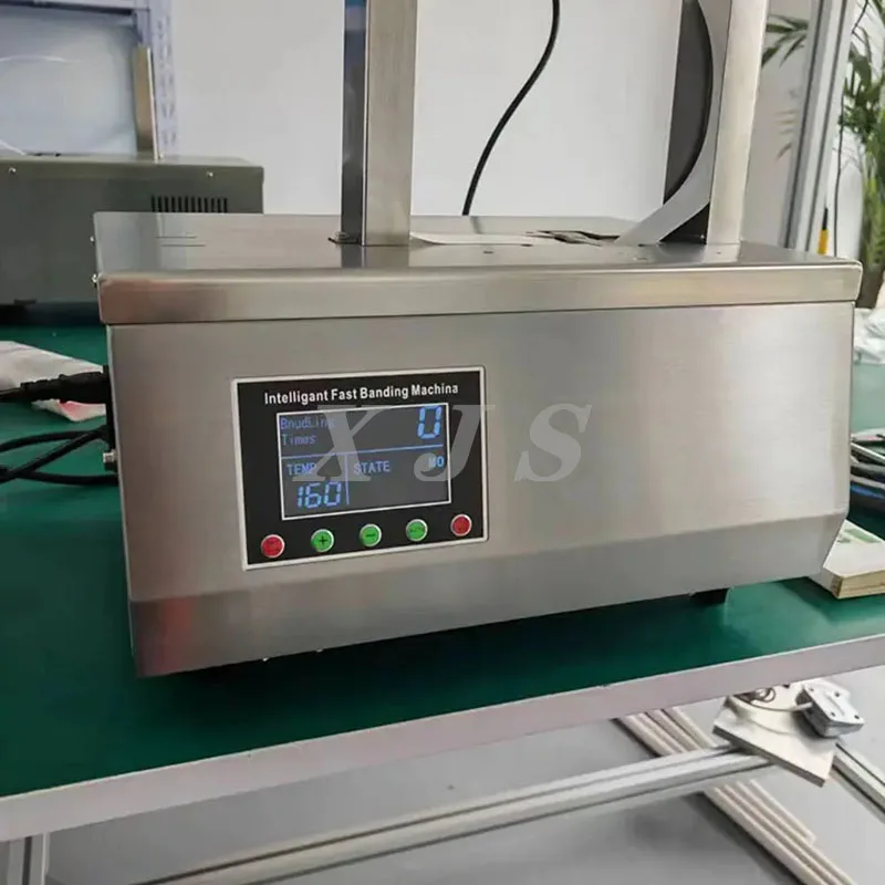 v آلة التعبئة والتغليف آلة ربط الورق الأوتوماتيكية آلة حزمة الفرقة حزام الأوراق النقدية المال #5