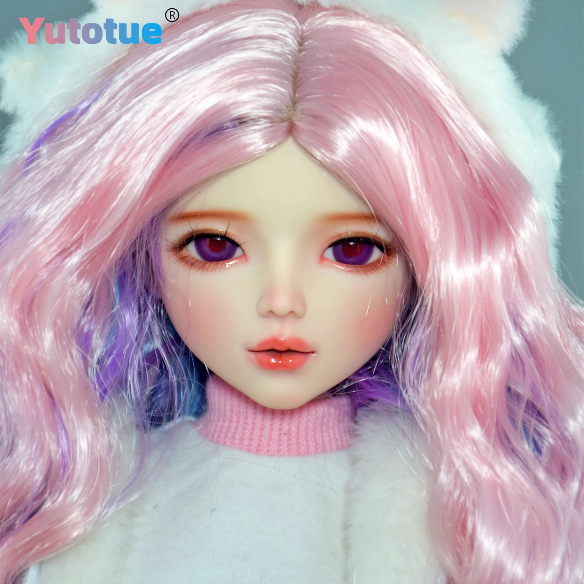 YUTOTUE 22 inch Girl BJD Doll Removable Fashion Outfits Curly Wigs Handpainted Makeup Face Lifelike