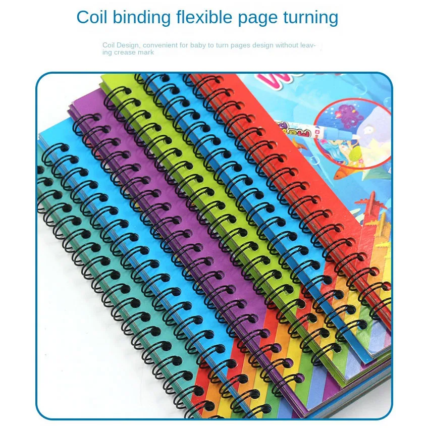 Stylo magique livres de dessin à l'eau livre de coloriage pour enfants Doodle tableau de peinture enfants jouets éducatifs bébé noël anniversaire Gif